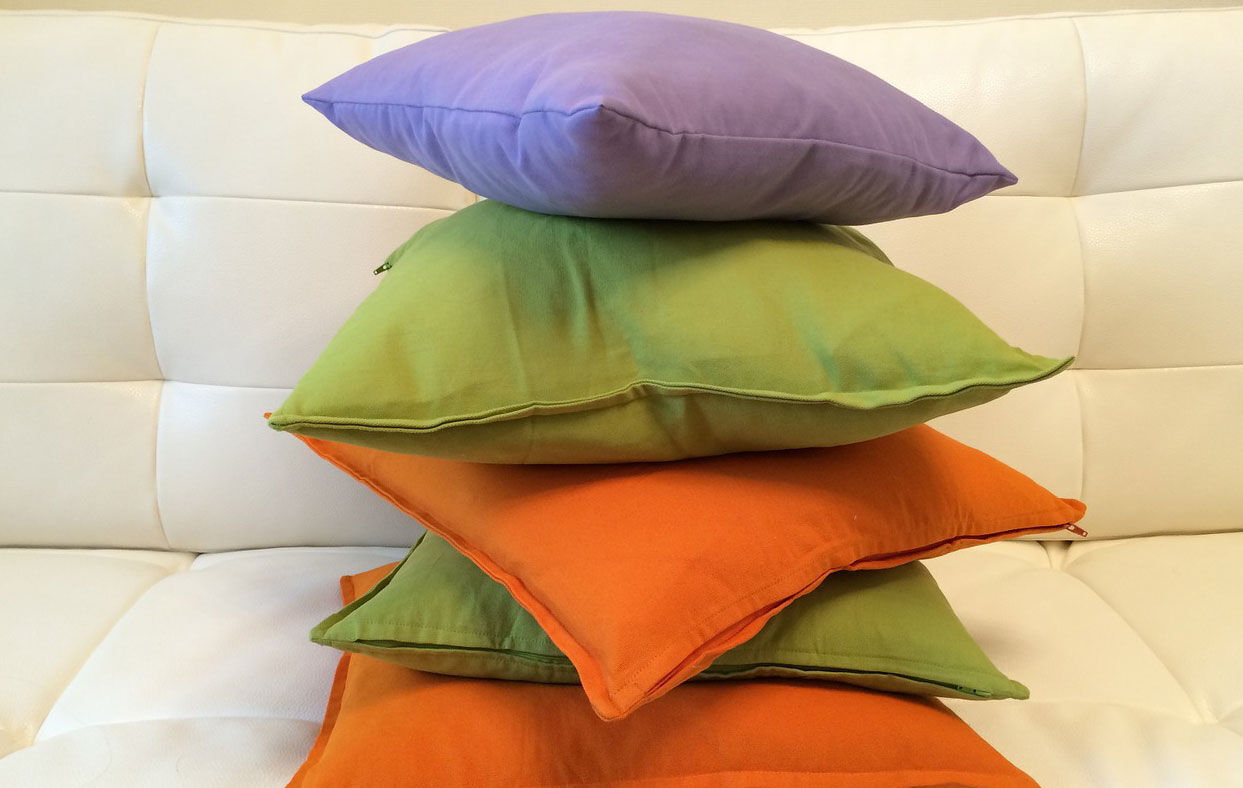 Slumped throw pillows